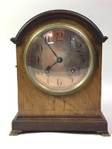 20TH CENTURY WALNUT MANTEL CLOCK,