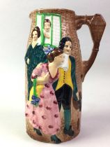 BURLEIGH WARE JUG, AND FOUR OTHER JUGS