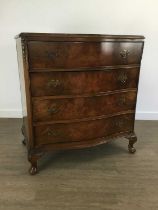 WALNUT FOUR DRAWER CHEST,