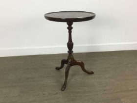 THREE MAHOGANY WINE TABLES, ALONG WITH AN OCCASIONAL TABLE