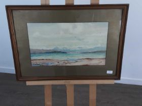 COASTAL SCENE, WATERCOLOUR BY P MACGREGOR WILSON RSW, ALONG WITH OTHER PRINTS AND WATERCOLOUR