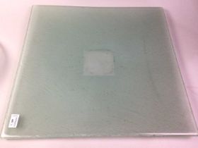 LARGE GLASS SQUARE CHARGER, AND OTHER GLASSWARE