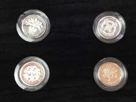 UNITED KINGDOM SILVER PROOF PIEDFORT POUND COIN SET,