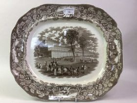 VICTORIAN CRYSTAL PALACE MEAT PLATTER, ALONG WITH A STILTON DOME AND OTHER ITEMS