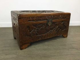 CHINESE CARVED CAMPHORWOOD BLANKET CHEST,