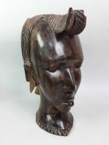 GROUP OF THREE AFRICAN WOOD CARVINGS,