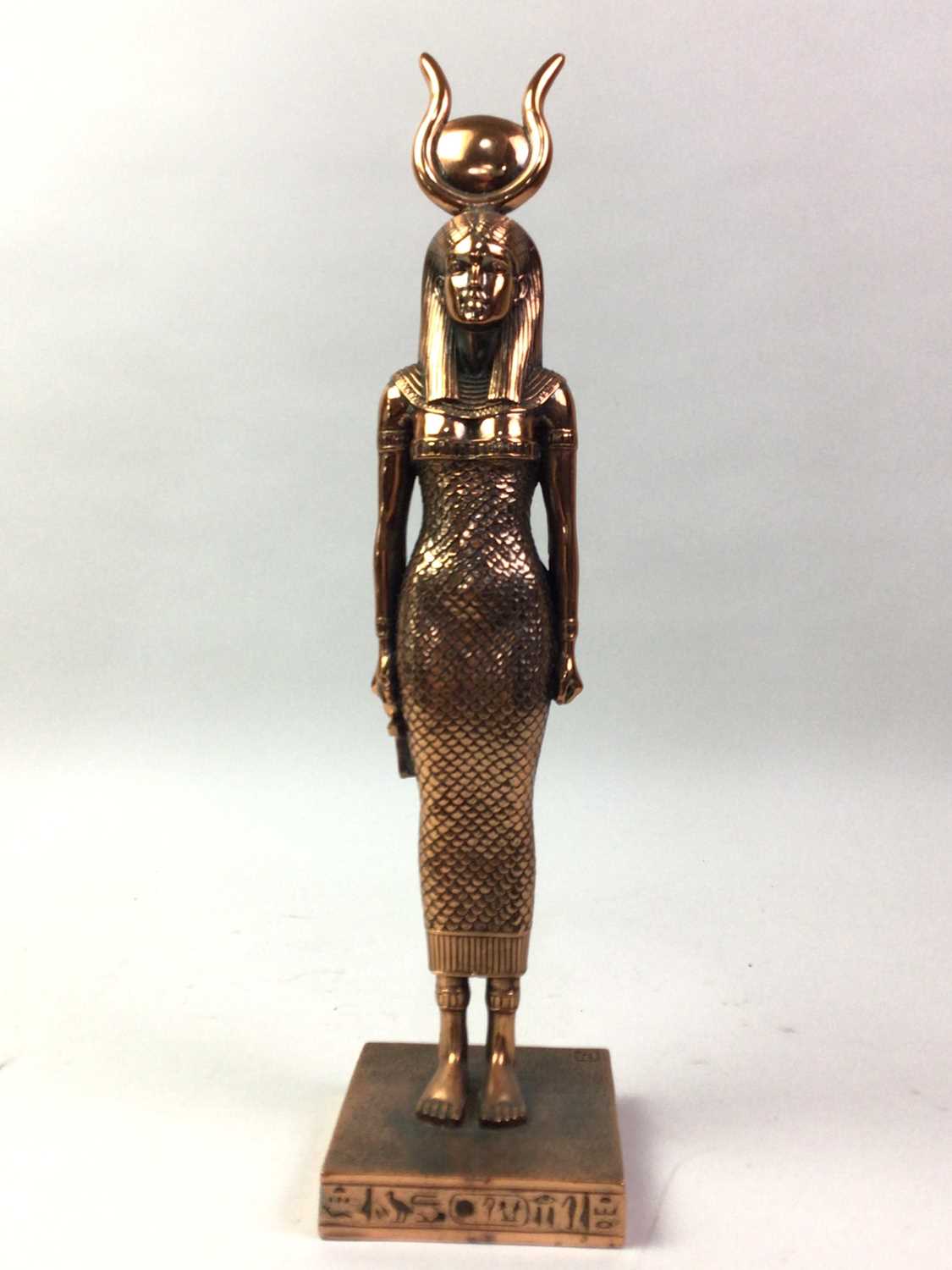 GROUP OF MODERN COPPER FIGURES OF ANCIENT EGYPTIANS,