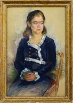* JOSEPHINE GRAHAM (SCOTTISH b. 1930), PORTRAIT OF A GIRL
