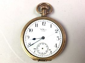 TWO GOLD PLATED POCKET WATCHES, AND OTHER ITEMS