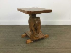 TWO AFRICAN TEAK TABLES, MID 20TH CENTURY