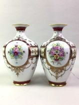 PAIR OF NORITAKE VASES, ALONG WITH FURTHER