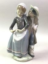 LLADRO FIGURE OF A BOY AND GIRL, ALONG WITH FURTHER FIGURES