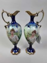 PAIR OF R S PRUSSIA CLASSICAL EWERS, AND OTHER CERAMICS