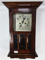 MAHOGANY WALL CLOCK, EARLY 20TH CENTURY