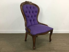 REPRODUCTION VICTORIAN STYLE GOSSIP CHAIR,