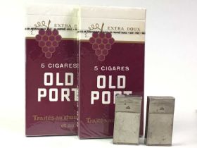 TWO BOXES OF 5 OLD PORT CIGARS,