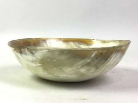 HORN BOWL AND OVAL BOX, AND OTHER ITEMS