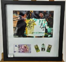 DIEGO MARADONA AND PELE SIGNED DISPLAY,