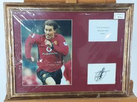 RUUDE VAN NISTLEROOY OF MANCHESTER UNITED SIGNED DISPLAY, ALONG WITH A OLE GUNNAR SOLSKJAER SIGNED D