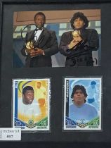 PELE AND DIEGO MARADONA SIGNED DISPLAY,