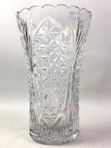 GROUP OF CRYSTAL VASES AND BOWLS,