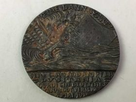 LUSITANIA MEDAL, AND A GROUP OF COINS