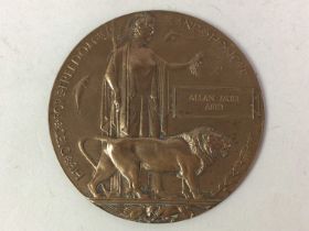 WWI MEMORIAL PLAQUE, TO ALLAN MUIR AIRD,