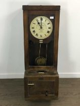 LARGE CASED TIME RECORDING CLOCK, BY GLENHILL BROOK TIME RECORDERS LTD