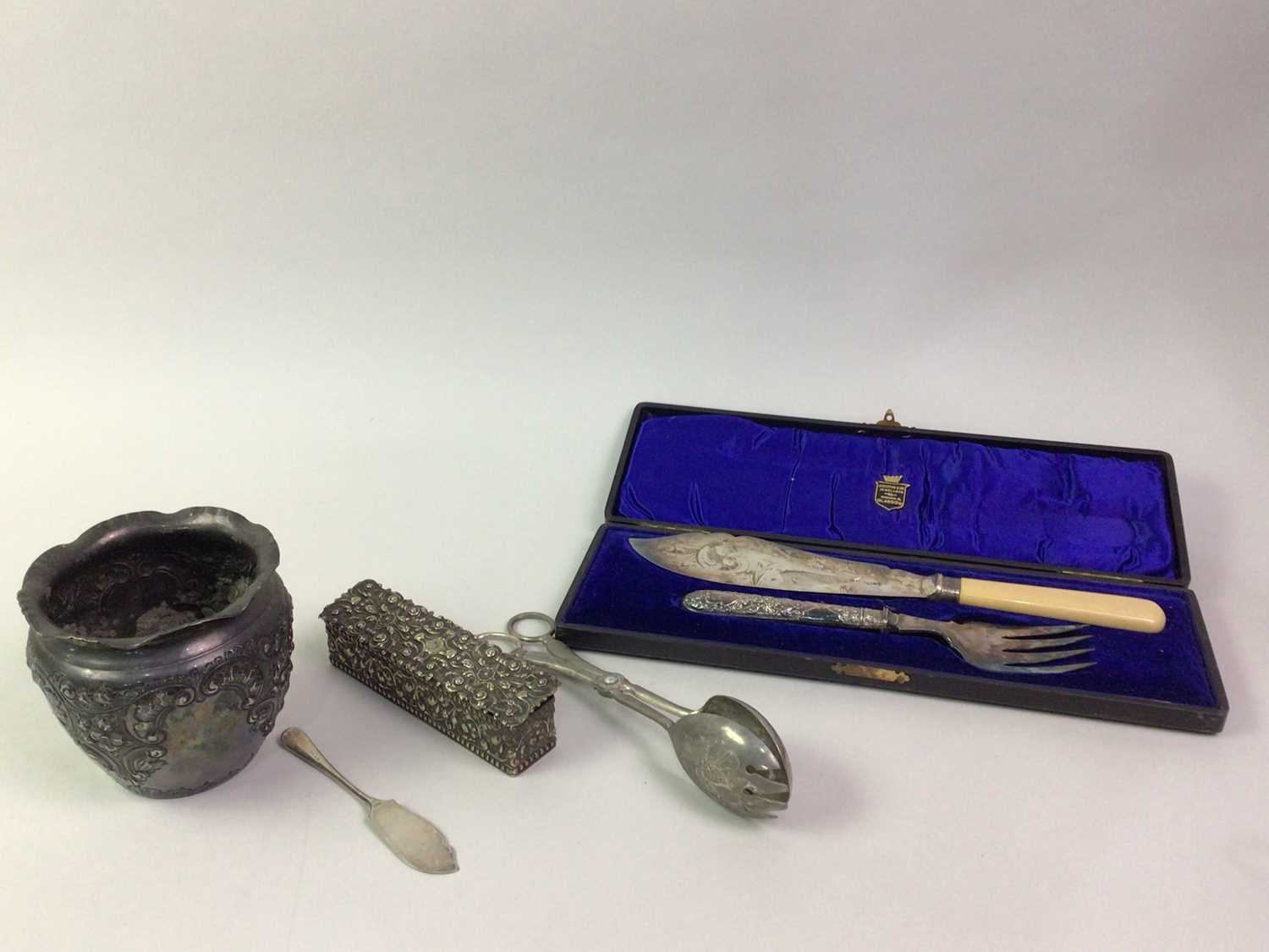 SILVER PLATED TEA AND COFFEE SERVICE, ALONG WITH OTHER PLATED ITEMS - Image 2 of 2