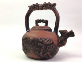 TWO CHINESE YIXING TEAPOTS AND A LARGE GROUP OF CHINESE PORCELAIN