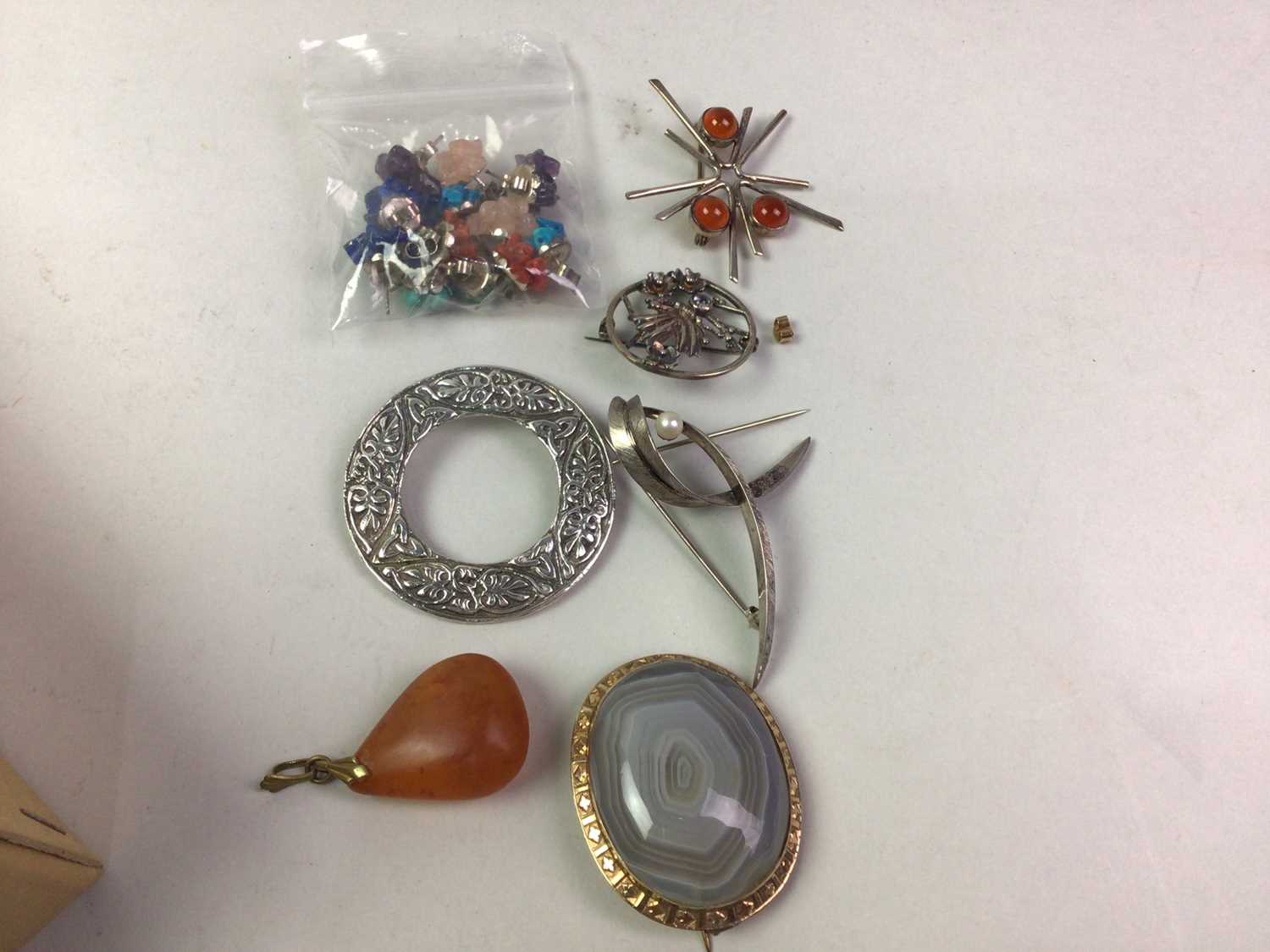 COLLECTION OF SILVER BROOCHES, - Image 2 of 3