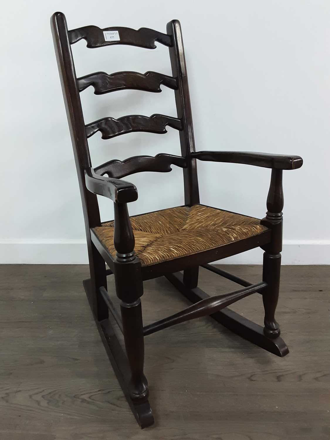 REPRODUCTION CHILD'S LADDER BACK ROCKING CHAIR,