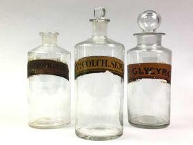 GROUP OF VICTORIAN CHEMISTS BOTTLES,
