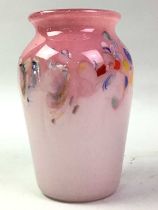 VASART GLASS VASE, AND THREE OTHERS