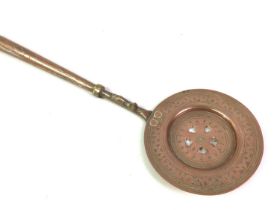 MIDDLE EASTERN COPPER RICE SERVER, ALONG WITH A COPPER TRAY
