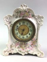 VICTORIAN CERAMIC MANTEL CLOCK,