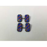 GROUP OF SILVER AND ENAMEL CUFFLINKS,