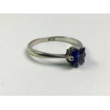 EIGHTEEN CARAT WHITE GOLD SAPPHIRE RING,