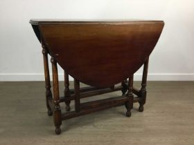 MAHOGANY DROP LEAF DINING TABLE,