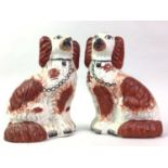 PAIR OF STAFFORDSHIRE DOGS,