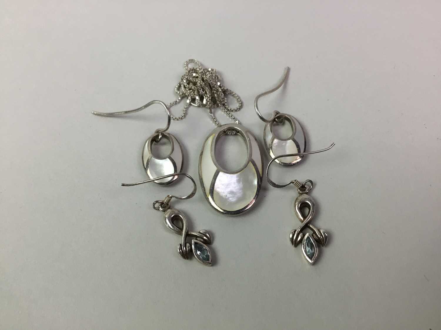 GROUP OF SILVER AND GEM SET JEWELLERY, - Image 2 of 3