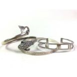 COLLECTION OF SILVER BANGLES,