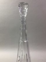 THOMAS WEBB CONICAL DECANTER, AND OTHER GLASSWARE