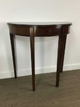 MAHOGANY DEMI LUNE SIDE TABLE, EARLY 20TH CENTURY