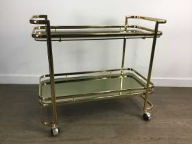 GILT METAL DRINKS TROLLEY, LATE 20TH CENTURY