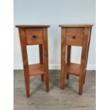 PAIR OF OAK SIDE TABLES,