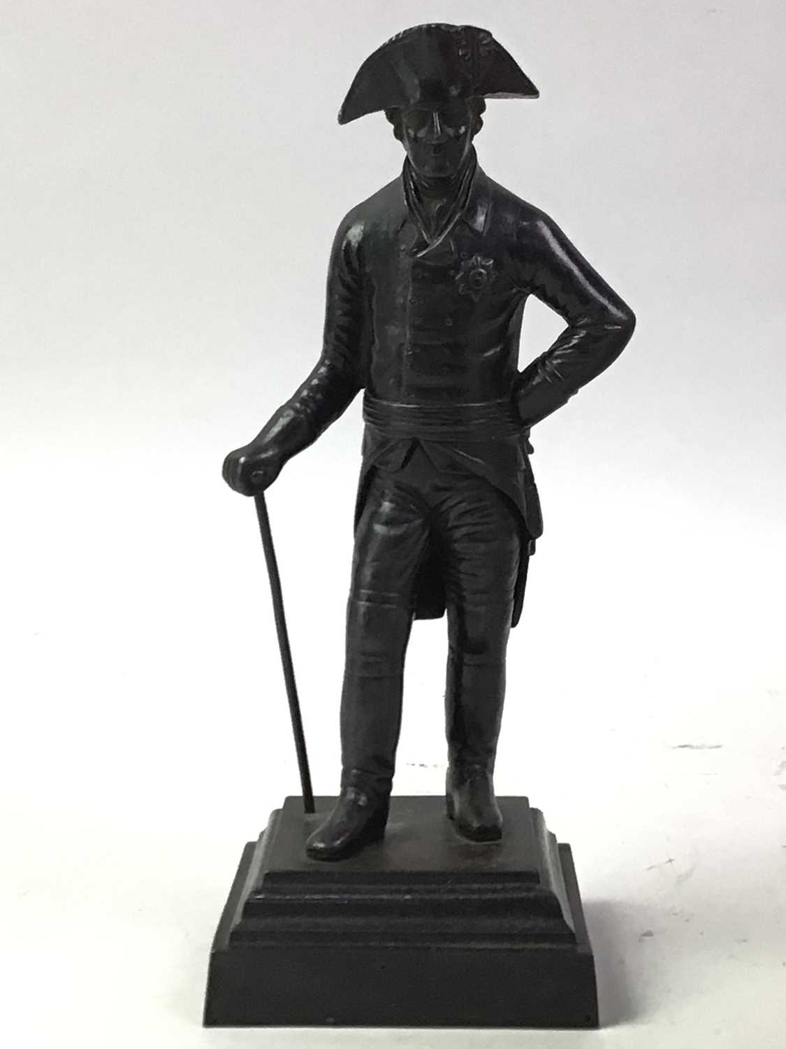 19TH CENTURY CAST IRON FIGURE OF FREDRICK THE GREAT OF PRUSSIA, AND OTHER ITEMS,