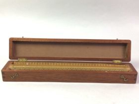 BOXED SET OF THREE RULERS, ALONG WITH FURTHER INSTRUMENTS