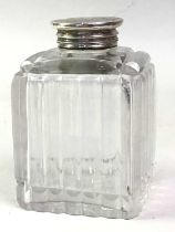 GEORGIAN SILVER TOP GLASS PERFUME BOTTLE,