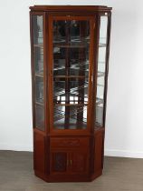 CHINESE HARDWOOD CORNER CABINET,